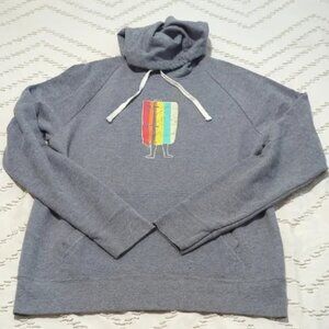 District Men’s Gray Pullover Hoodie Medium - Colorful Graphic Print